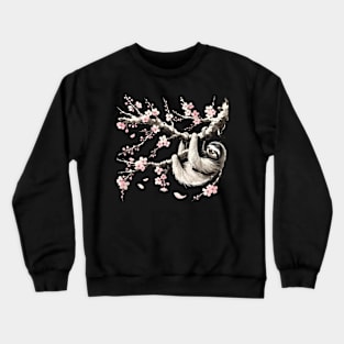 Kawaii Sloth Anime Japan Sakura Novelty Cute Funny Sloth Crewneck Sweatshirt